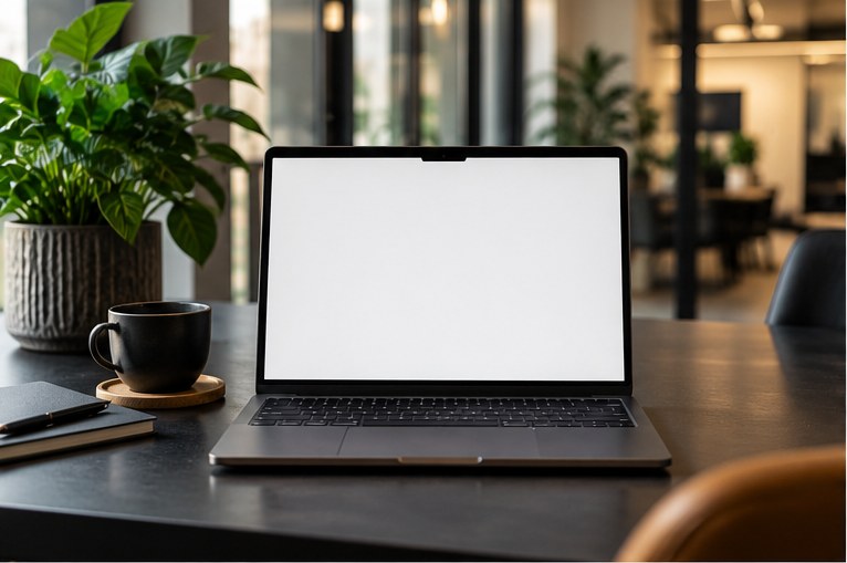 Website van Schoolmeubelen Nederland op een laptop